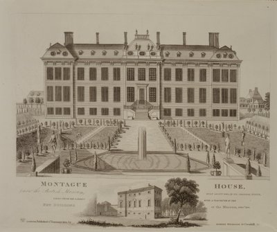 Montague House, nu British Museum, 1813 af English School