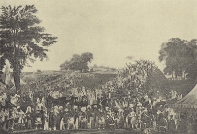 Montem-ceremoni ved Salt Hill, 1838 (gravure) af English School