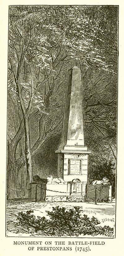 Monument på slagmarken ved Prestonpans (1745) af English School