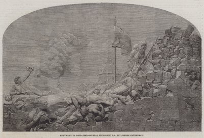 Monument til brigadegeneral Nicholson, CB, i Lismore Cathedral (gravering) af English School