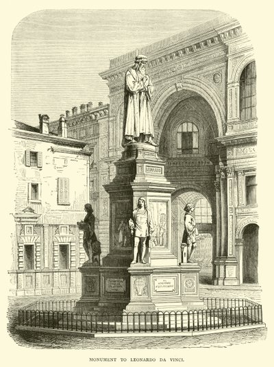 Monument to Leonardo da Vinci  af English School