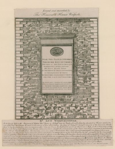 Monument til Theodore, konge af Korsika af English School