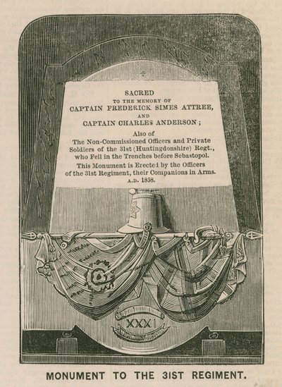 Monument til det 31. (Huntingdonshire) regiment, St Marys Church, Huntingdon af English School