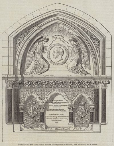 Monument til den afdøde prinsgemale i Whippingham Church, Isle of Wight, af W Theed (gravering) af English School