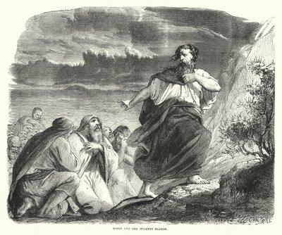 Moses og de halvfjerds ældste (gravering) af English School