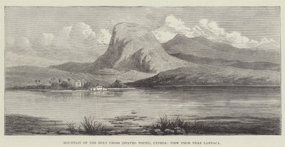 Det Hellige Kors Bjerg (Stavro Vouni), Cypern, Udsigt fra nær Larnaca (gravering) af English School