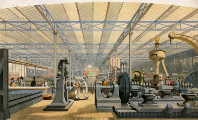 Moving Machinery, Great Exhibition, 1851 af English School