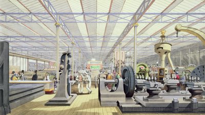 Moving Machinery, fra Dickinsons Comprehensive Pictures of the Great Exhibition of 1851, udgivet 1854 af English School