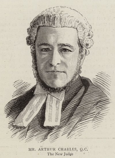 Mr Arthur Charles, QC (gravering) af English School