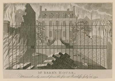 Mr. Beres House, mirakuløst reddet fra branden ved Ratcliffe, 23. juli 1794 af English School