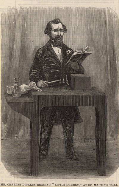 Charles Dickens læser Little Dombey i St Martins Hall af English School