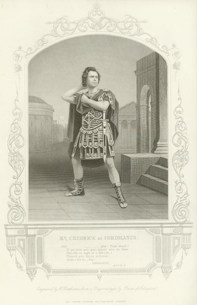 Mr. Creswick som Coriolanus, Coriolanus, Akt V, Scene III af English School