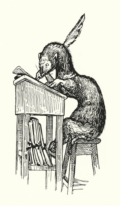 Mr Ferret at Work (litho) af English School