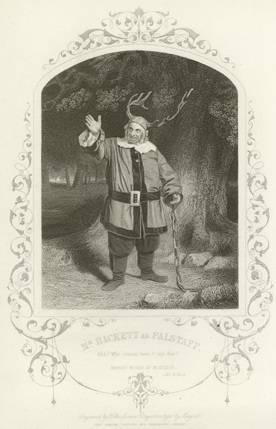 Mr. Hackett som Falstaff, The Merry Wives of Windsor, Act V, scene v af English School