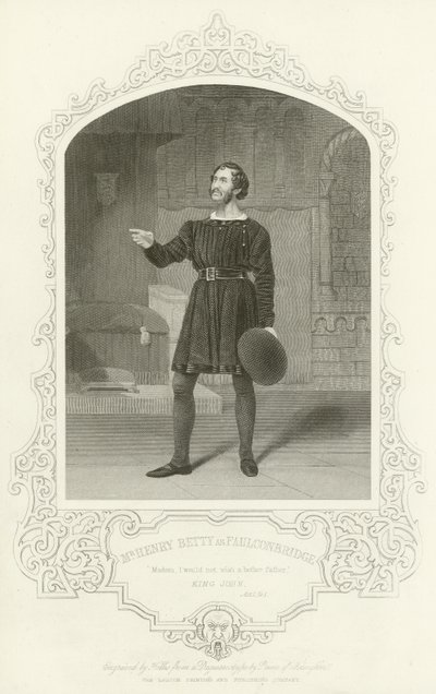 Mr Henry Betty som Faulconbridge, King John, Act I, Scene 1 af English School