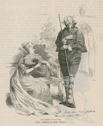 Henry Irving, skuespiller, som Malvolio af English School