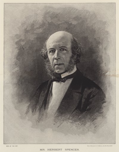 Herbert Spencer (gravering) af English School