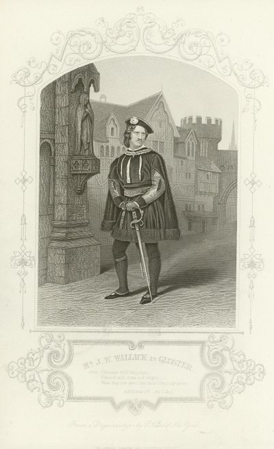 Mr J W Wallack som Gloster, Richard III, Akt I, Scene I af English School