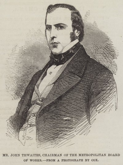 John Thwaites, formand for Metropolitan Board of Works (gravering) af English School