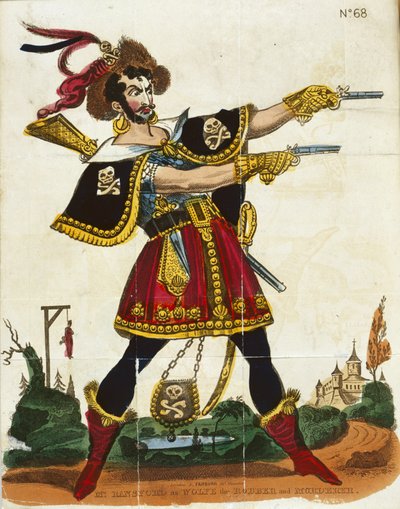 Mr Ransford som røveren og morderen Wolfe, frontispice fra 