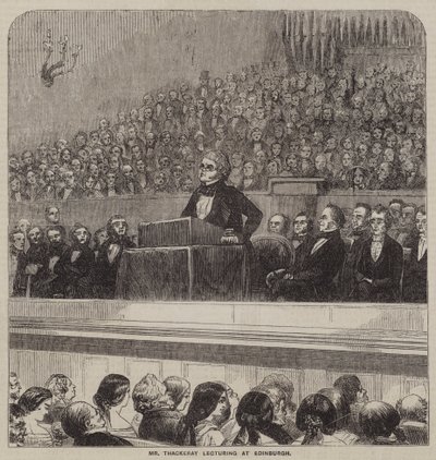 Mr. Thackeray forelæser i Edinburgh (gravering) af English School