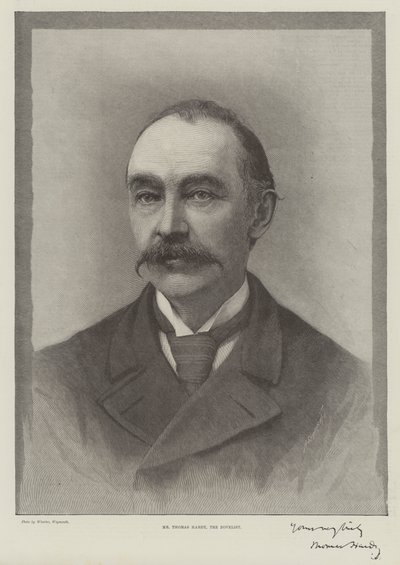 Thomas Hardy, romanforfatteren (gravering) af English School