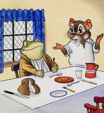 Mr Toad venter på sin mad af English School