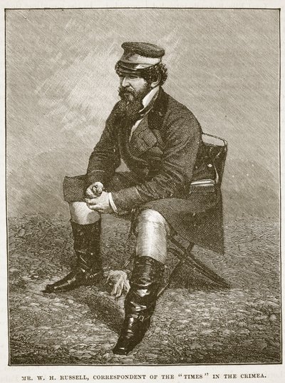 W H Russell, Times Correspondent in the Crimea, illustration fra Cassells Illustrated History of England (sepia foto) af English School