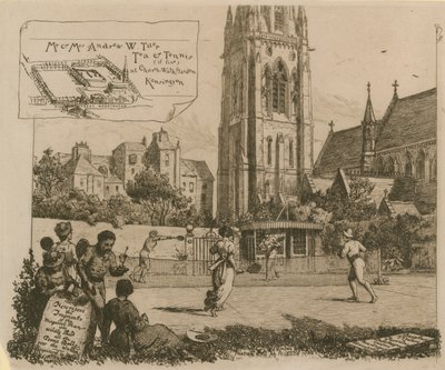 Herr und Frau Andrew W. Tuer Tee und Tennis im Church Walk Garden von English School