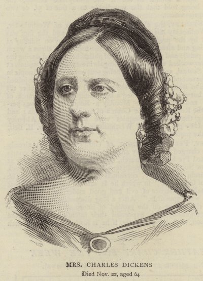 Mrs Charles Dickens (gravering) af English School