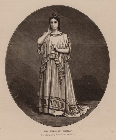 Fru Kendal som "Galatea" (kobberstik) af English School