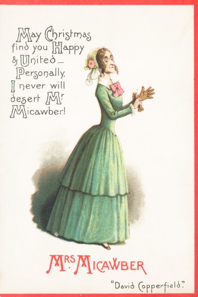 Fru Micawber, julekort af English School