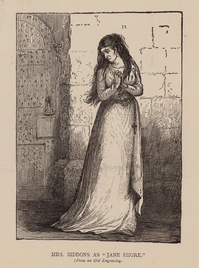 Fru Siddons som "Jane Shore" (kobberstik) af English School