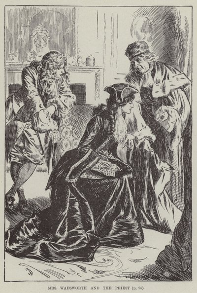 Fru Wadsworth og præsten (gravering) af English School