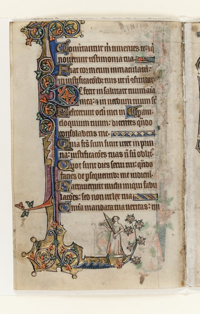 Ms 1-2005, f.175v, fra Macclesfield Psalter, Use of Sarum, East Anglia, c.1330 (pen & blæk og tempera på vellum) af English School
