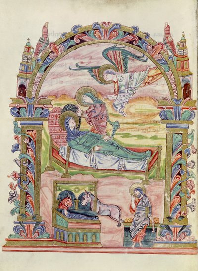 Ms 274 (Y-6) fol.32v Nativity, fra Missal of Robert of Jumieges, c.1016 af English School