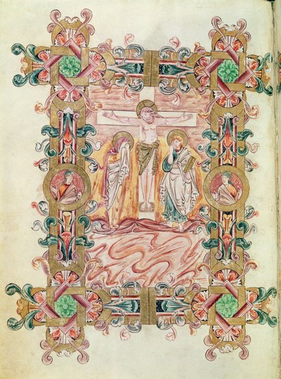 Ms 274 (Y-6) fol.71v Korsfæstelsen, fra Missalet af Robert af Jumieges, c.1016 af English School