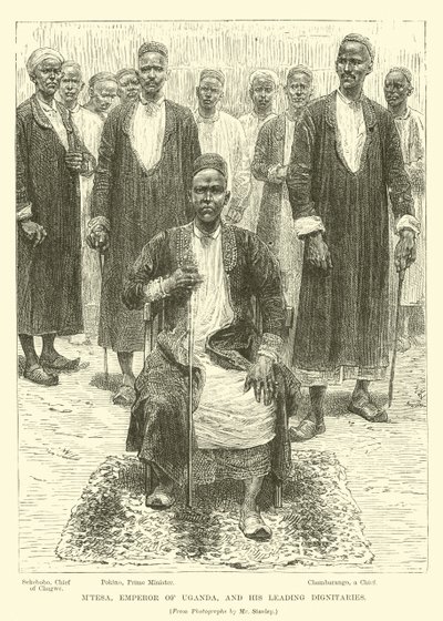 Mtesa, Emperor of Uganda, and his leading dignitaries  af English School
