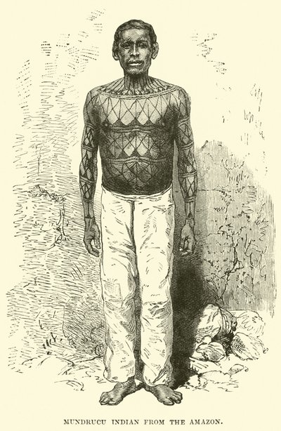 Mundrucu indianer fra Amazonas af English School
