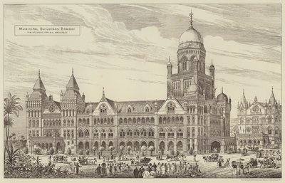 Kommunale bygninger, Bombay (gravering) af English School