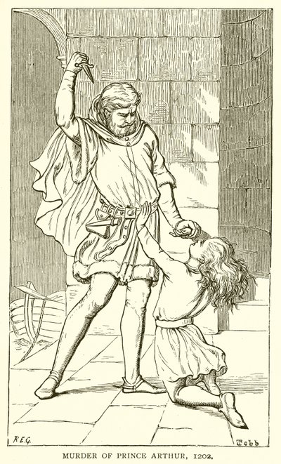 Mordet på Prins Arthur, 1202 af English School