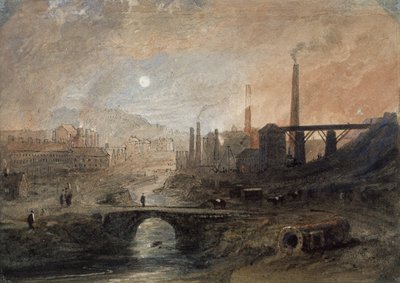 Nantyglo Ironworks, ca. 1829 (akvarel på papir) af English School