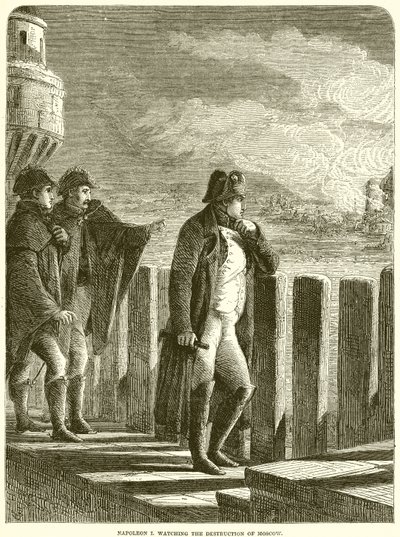 Napoleon I. ser på ødelæggelsen af Moskva af English School