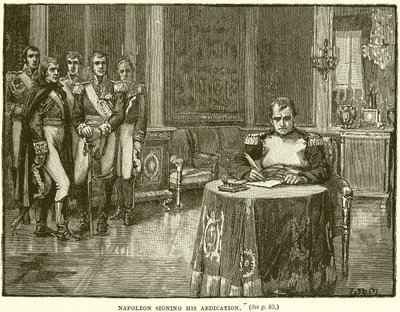 Napoleon underskriver sin abdikation af English School