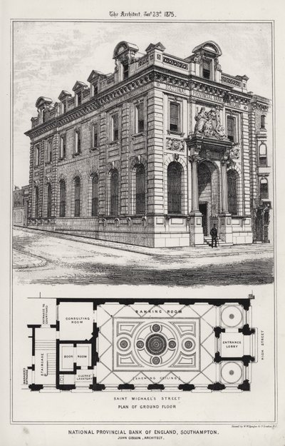 National Provincial Bank of England, Southampton (gravering) af English School