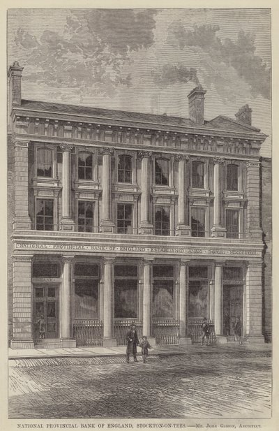 National Provincial Bank of England, Stockton-on-Tees (gravering) af English School