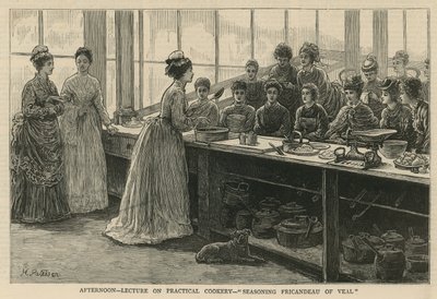 National Training School of Cookery i South Kensington: Eftermiddagsforedrag om praktisk madlavning af English School