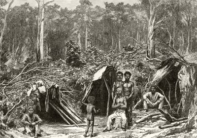 Native Aborigini Encampment, ca. 1880, fra 