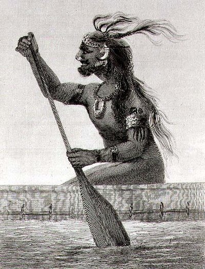 Indfødt af New Guinea, graveret af S. Bull (gravering) af English School