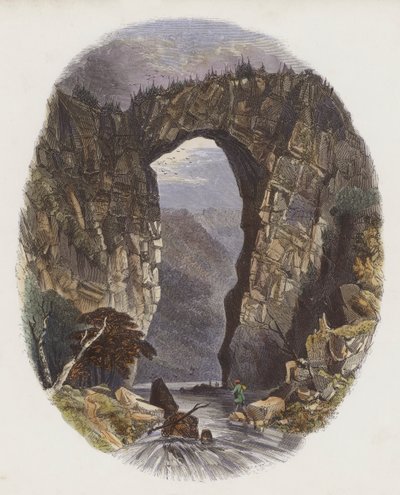 Natural Bridges (farvet gravering) af English School